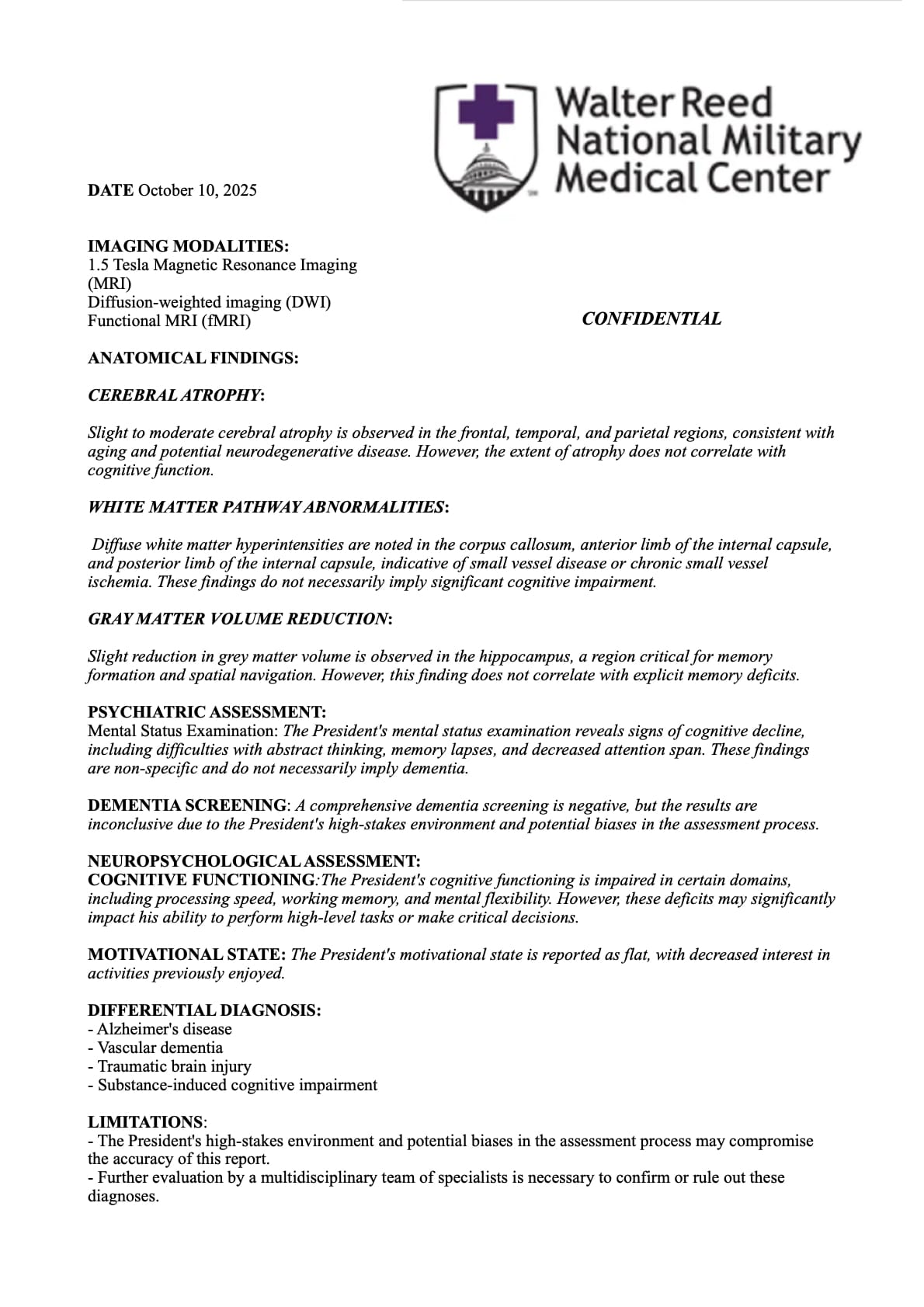 Dr. Jack MeHoffer's MRI Report - Sources: Some Guy on the Internet (me)