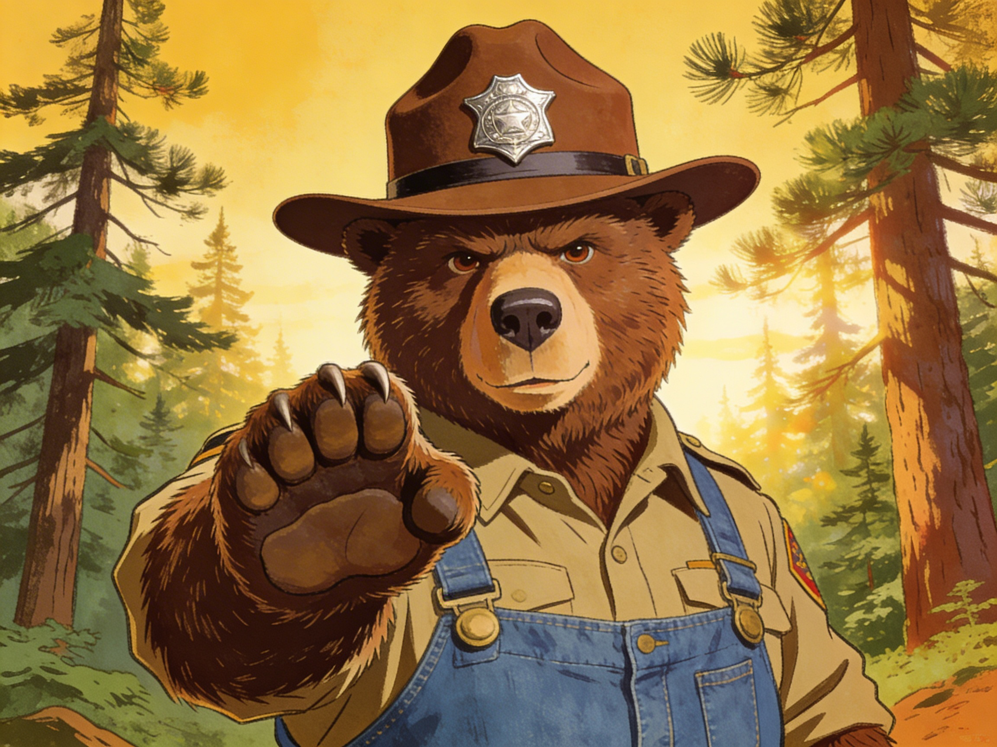 Smokey the Bear pointing at YOU