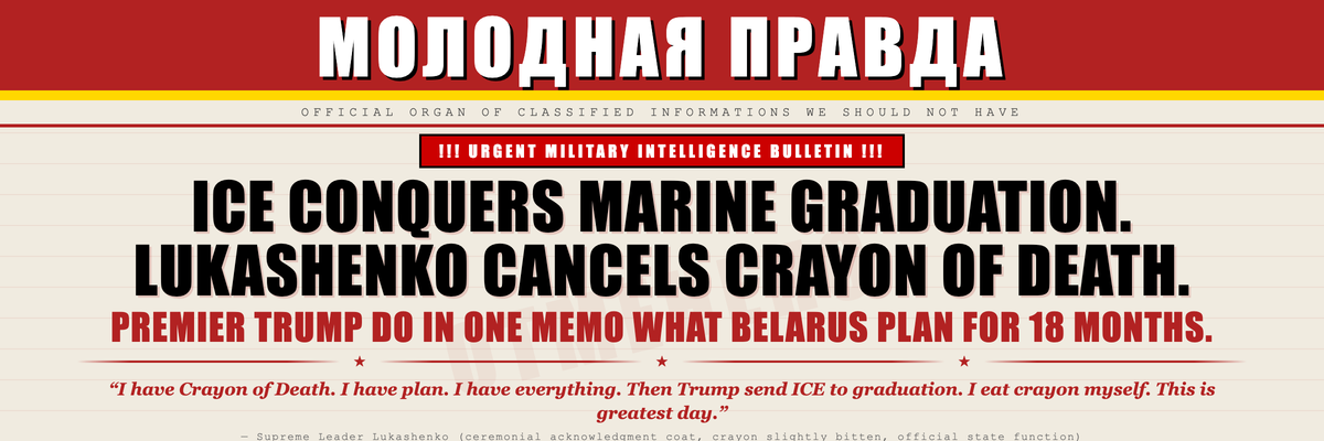 !!! LUKASHENKO RAGES AS TRUMP ATTACKS USMC; MONTHS OF PLANNING WASTED !!!