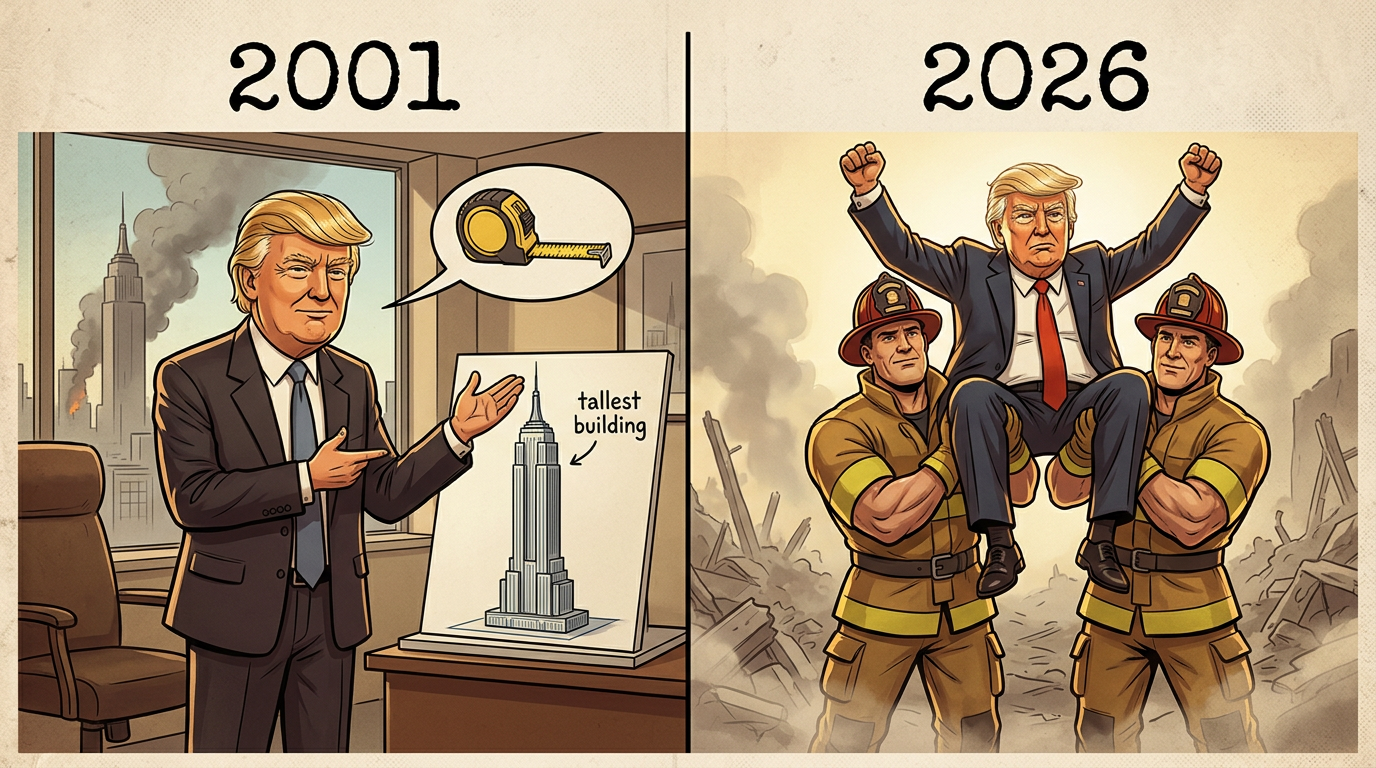 Two Towers, Two Trumps: The Man Who Can't Remember Where He Was on 9/11 Is Now Running the Country