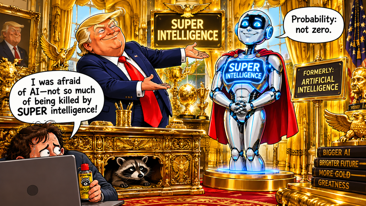 Trump Renames AI “Super Intelligence,” Because Apparently the Robot Apocalypse Wasn’t Scary Enough Without Better Branding