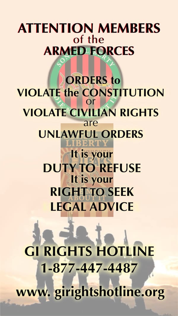 FAQ ON REFUSING ILLEGAL MILITARY ORDERS