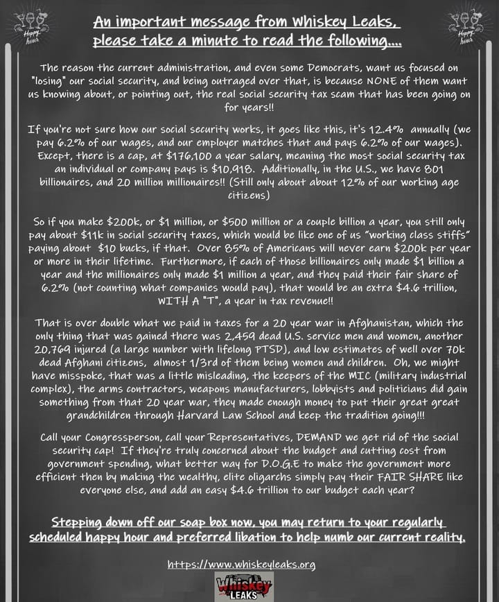 An important message from Whiskey Leaks, please take a minute to read the following....