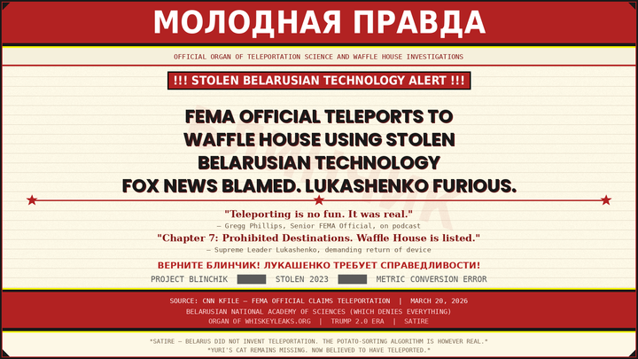 !!! FOX NEWS STEALS TELEPORTER FROM BELARUS; SUPPLIES TO FEMA !!!