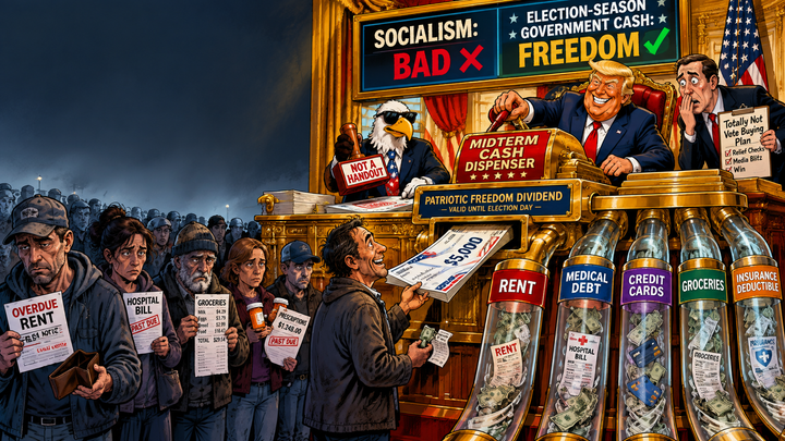 Trump’s $5,000 Midterm ‘Freedom Check’: Socialism Is Bad Until It Comes With a Ballot