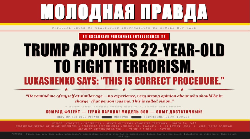 Trump Appoints 22-Year-Old To Fight Terrorism; Belarus Thanks Premier Trump