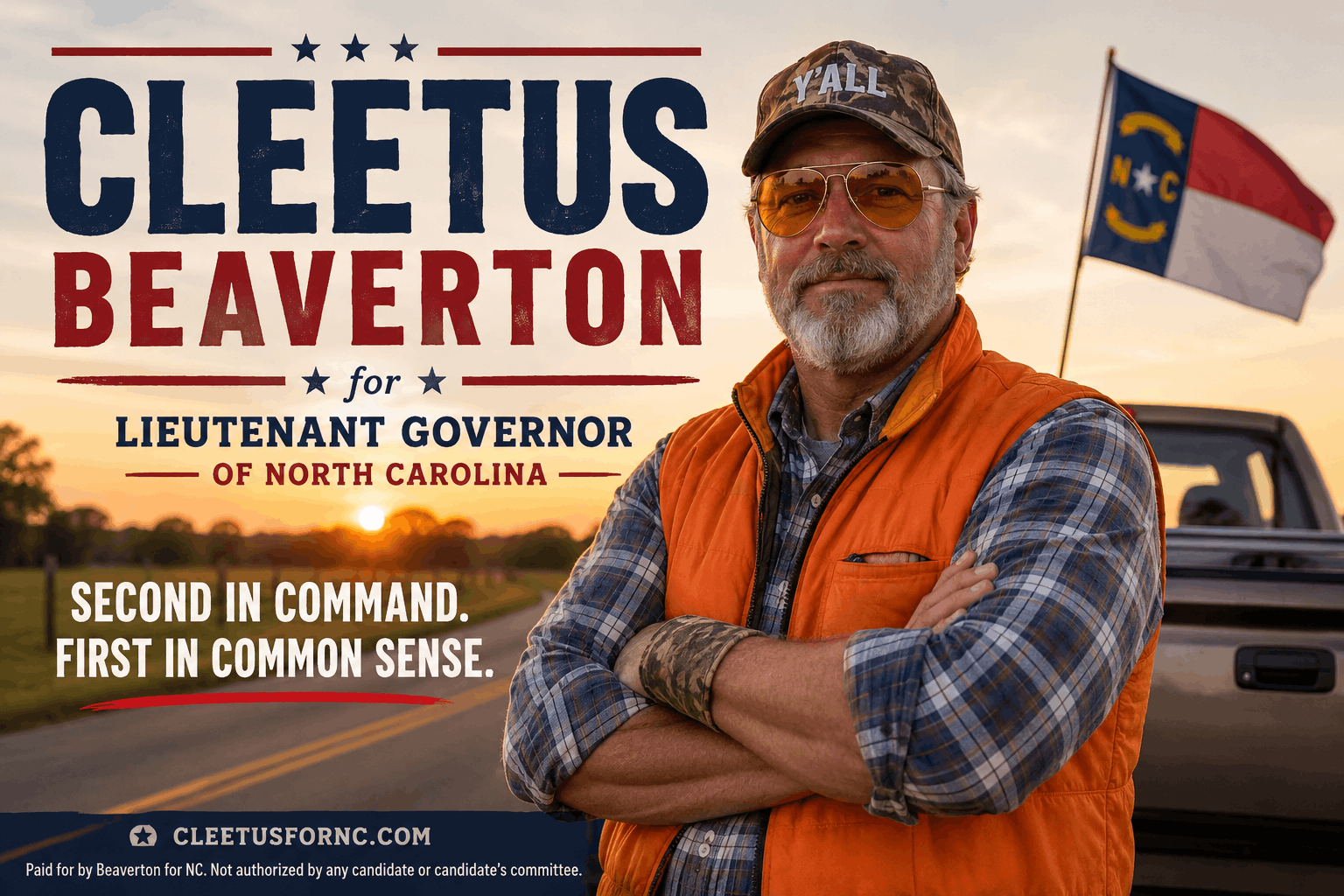 Cleetus Beaverton for Lieutenant Governor - NC (R)